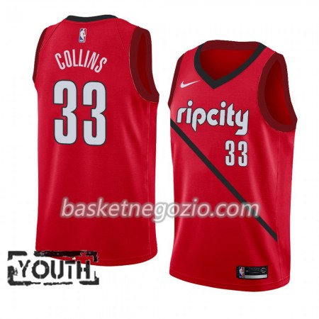 Canotte Bambino Portland Trail Blazers Zach Collins 33 2018-19 Nike Rosso Swingman